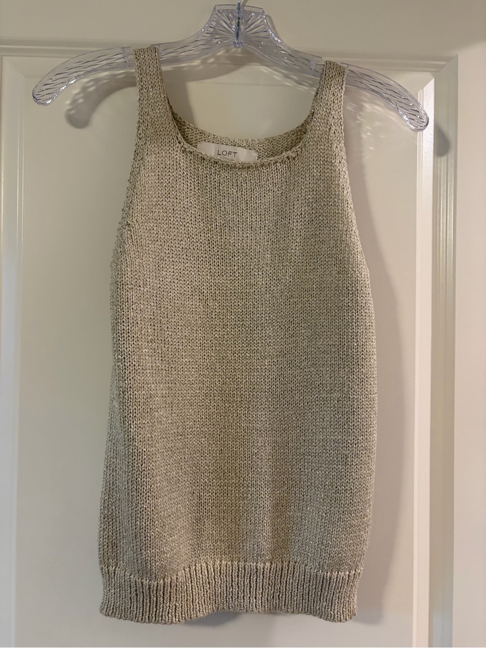 LOFT Knit Tank Top in Gold Sparkle